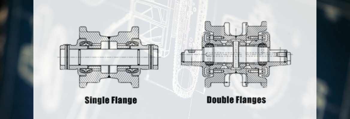 Single flange bottom roller and double flanges bottom roller